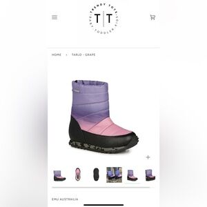 Emu Kids' Black and Purple Winter Boots